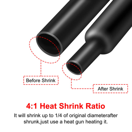 5M 4:1 Heat Shrink Tube With Glue Thermoretractile Shrinkable Tubing Dual Wall 4 6 8 12 16 18 20mm