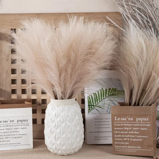 10pcs Artificial Reed Ins Wind Bouquet Imitation Flowers Bohemian Home Living Room Decor Fake Reed Christmas Wedding Decorati