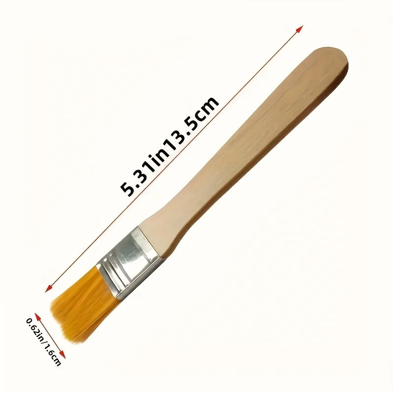 10Pcs Wooden Handle Nylon Bristle Paint Brush for Oil Painting, Dusting and Cleaning - Unrechargeable Hand Tool Set Without B