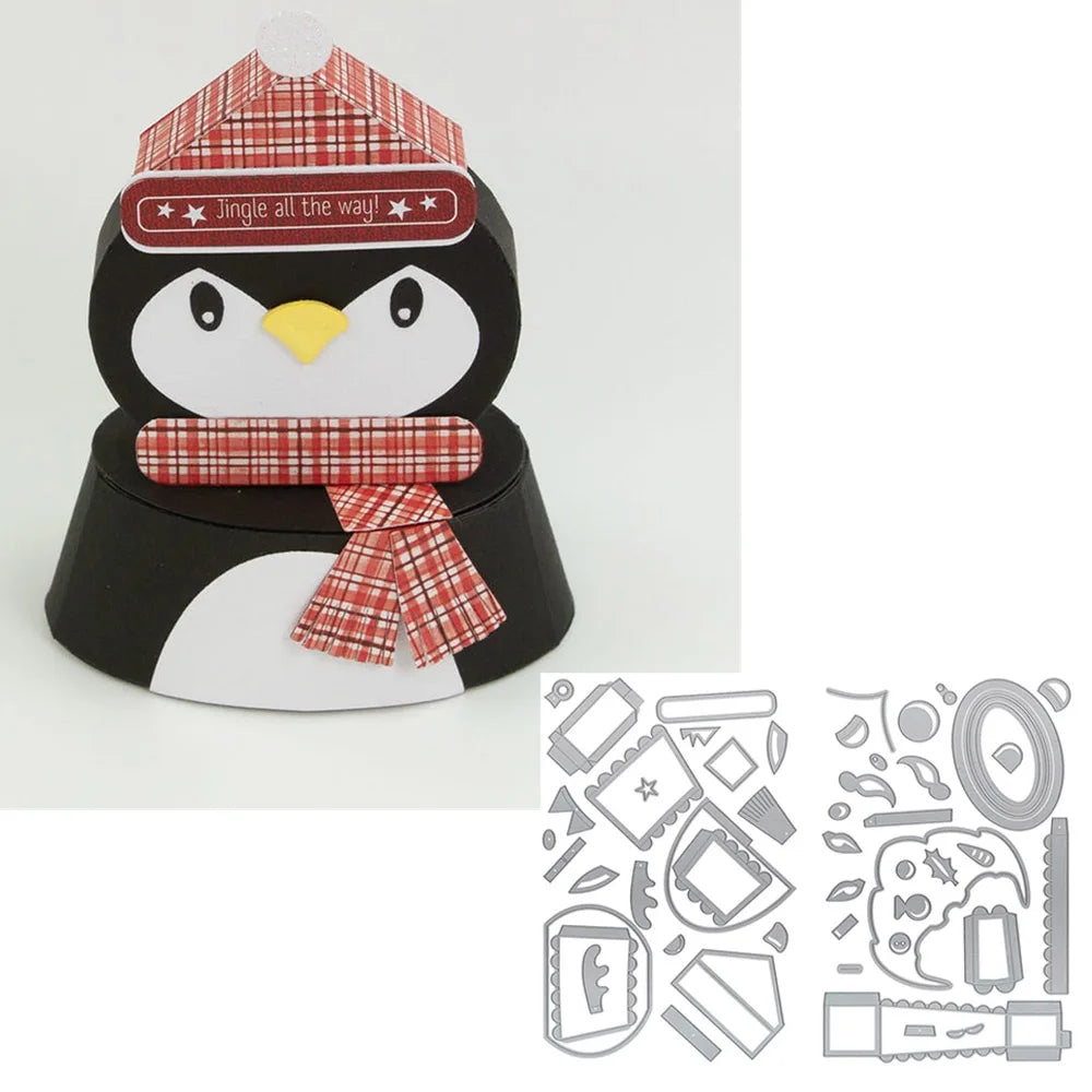 Halloween Gift Box Metal Cutting Dies Christmas North Pole Pals Die Cut Craft DIY Embossing Scrapbooking Supplies Template Mo
