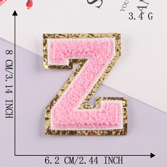 8CM Patch Letters for Clothes Alphabet Sticky Letter Clothing Bags Jacket Iron on Letter Emblems Chenille Patches for DIY MC0