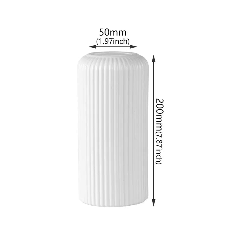 Nordic Plastic Small Vase for Tabletop Home Flower Living Room Decor Decoration Table Ornaments Circle Flower Arrangement Vas