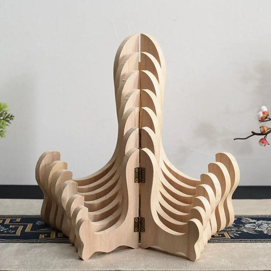 Adjustable Vintage Wood Display Stand for Displaying Decorative Plate Bowl Medal Book Photo Frame Collection Holder