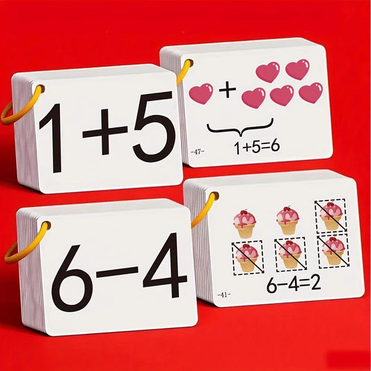 132 Cards with Addition and Subtraction Problems, a Complete Set to Help Young Children Develop Their Arithmetic Skills | Add