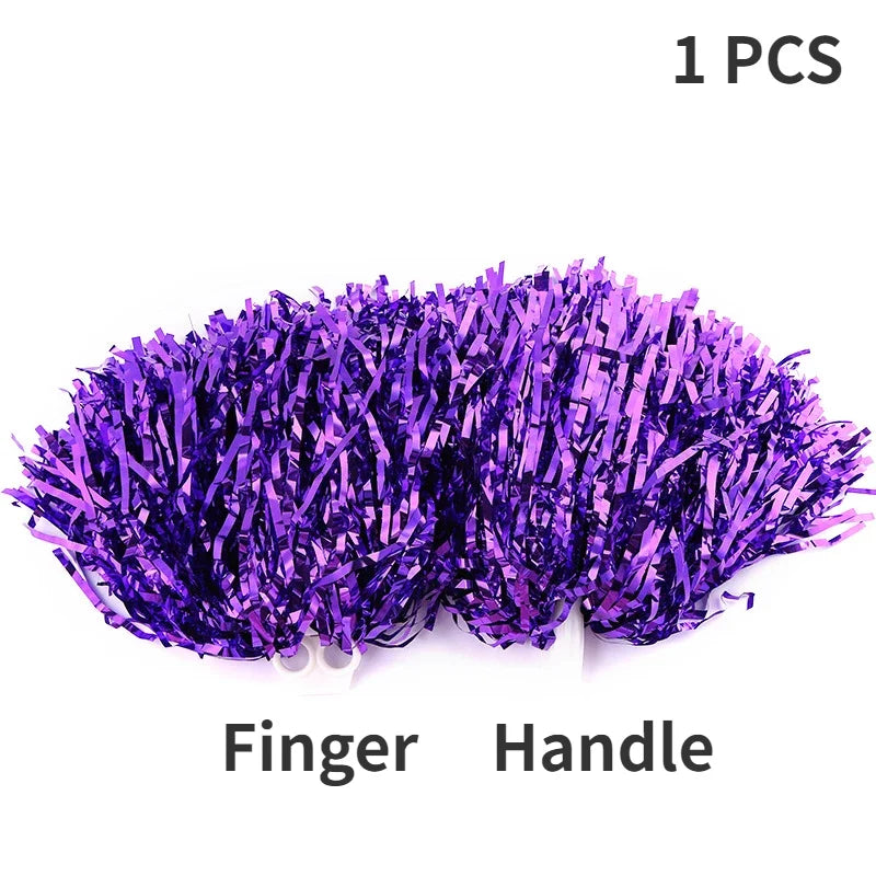 Cheerleading Pom Poms with Handle Cheer Balls Gold Yellow Pink Red Green Blue for Hand Dance Women Girl Kids Pompoms Accessor