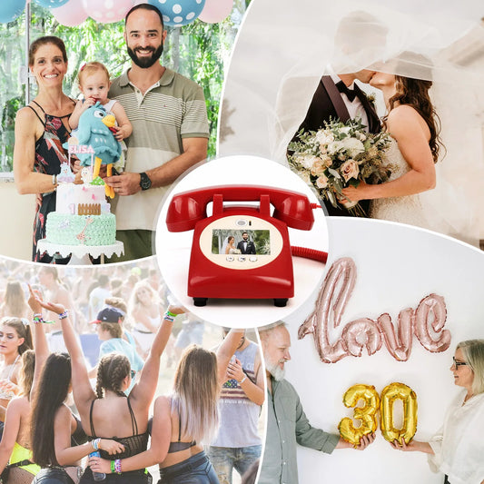 Wedding Audio Video Guestbook Phone Unique AV Guestbook Phone for Weddings Banquet Guest Video Sign-in Phone Party Wishes Vid