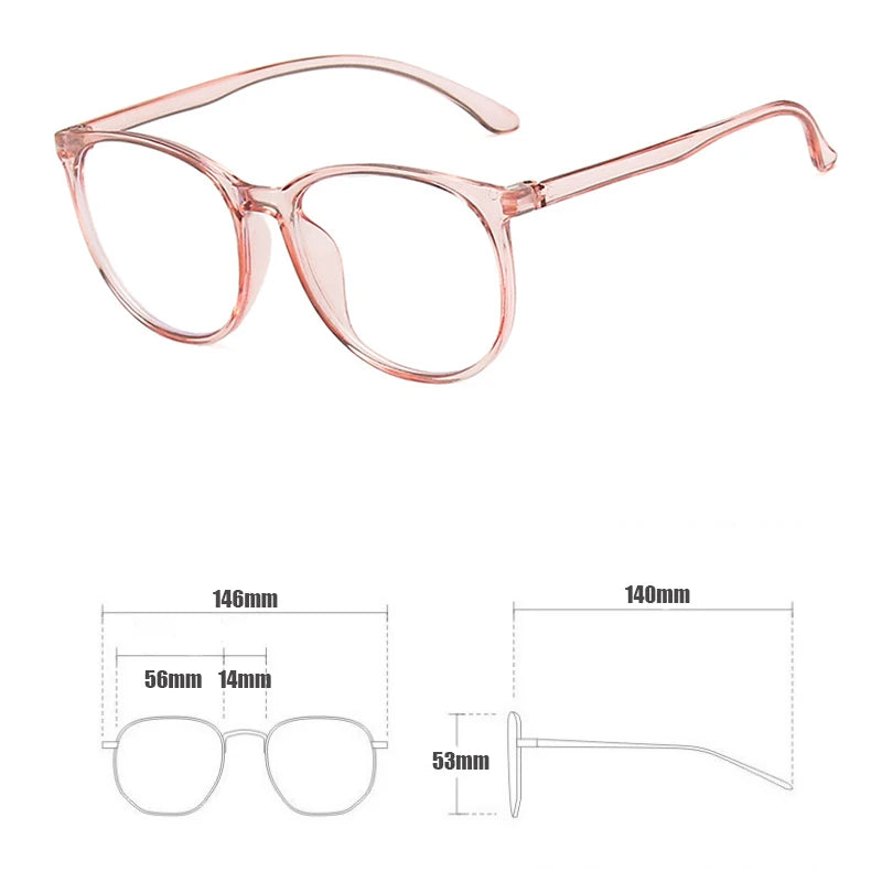 New Vintage Transparent Computer Glasses Frame Women Men Anti Blue Light Eyewear Blocking Glasses Optical Spectacle - B4