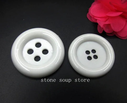 Wooden Buttons 50 Pcs Natural Color Round 4-Hole 15/20/25mm Sewing Scrapbooking DIY