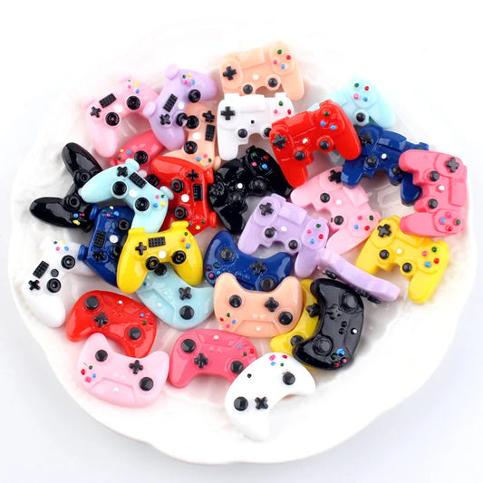 8pcs Resin Flatback Miniature Game Controller Cabochon Kawaii Flat Cabochons DIY Craft Decoration Accessories