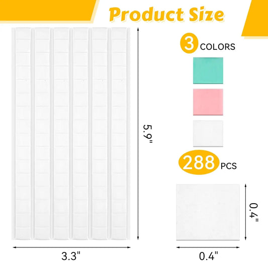 288 pieces Sticky, wall safety adhesive Poster putty Removable and reusable mounting putty for hanging pictures and decoratin