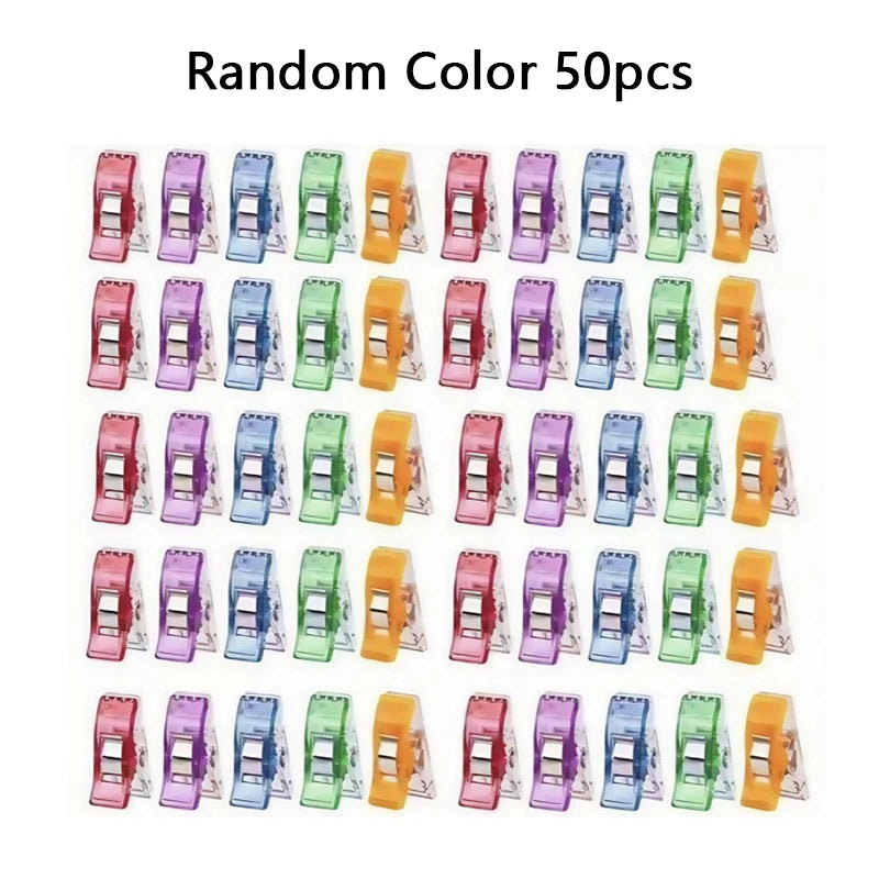 Colorful Multipurpose Sewing Clips Set Plastic Craft Crocheting Knitting Safety Clothing Binding Clips for Paper - Assorted P