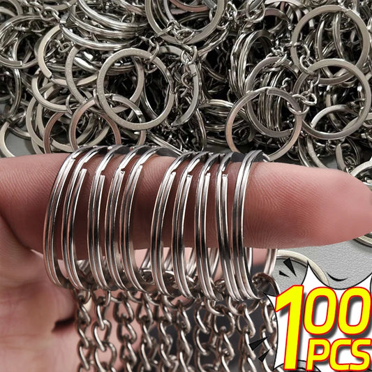 Metal Keychains with Split Rings Link Chain Key Rings Keyfob Key Pendants Holder Rings DIY Key Chains Keyring Accessories Too