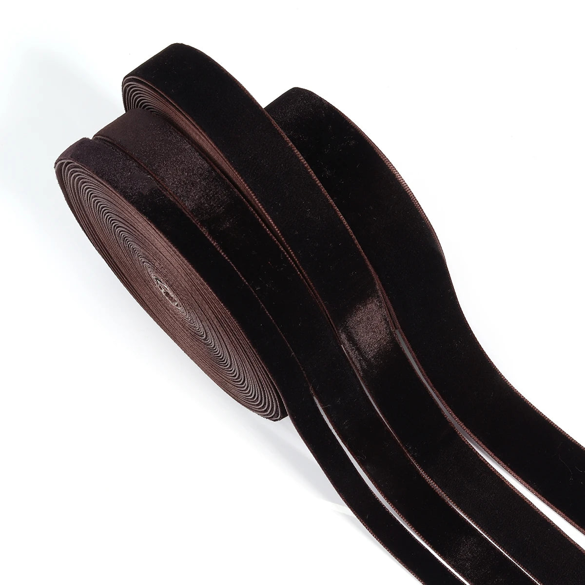 5-10yards/roll Velvet Ribbons Deep Brown Color Single Face Flocking Webbing For DIY Christmas Crafts Party Wrapping Decoratio
