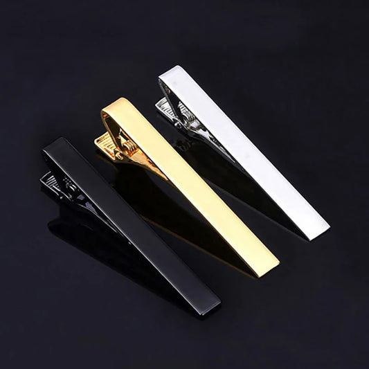 Tie Clip Necktie Accessories Fashion Style Ties for Men Metal Tone Simple Bar Clasp Practical Clasp Tie Pin for Mens Collar C