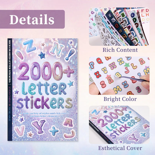 2000+ Pcs Alphabet Sticker for Journaling,Fun & Colorful Craft Letter Stickers for Junk Journal, Scrapbooking Supplies, Ideal