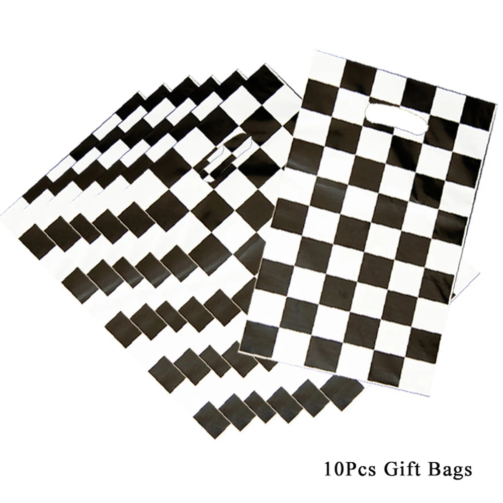 Checkered Race Car Party Black White Checkered Flag Tablecloth Road Tablecloth Racetrack TableCover Racing Birthday Party Dec