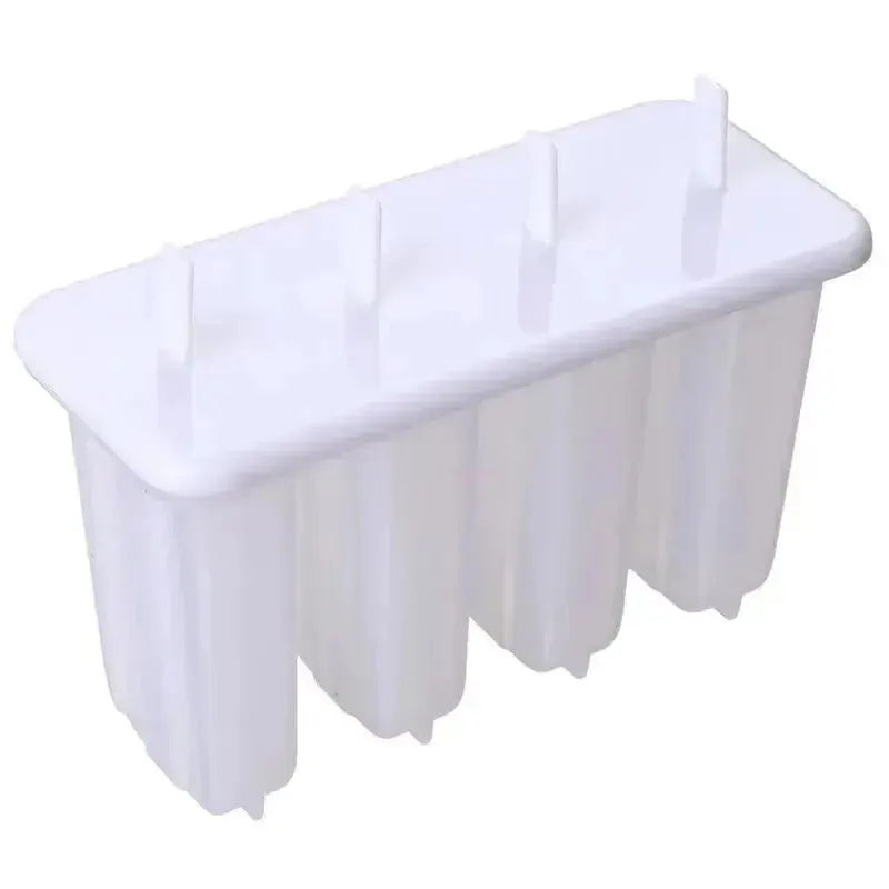 4-Link Old Popsicle Mold With Lid Home Made Homemade Mung Bean Popsicle Homemade Ice Cream Frozen Ice Cream Molds - white