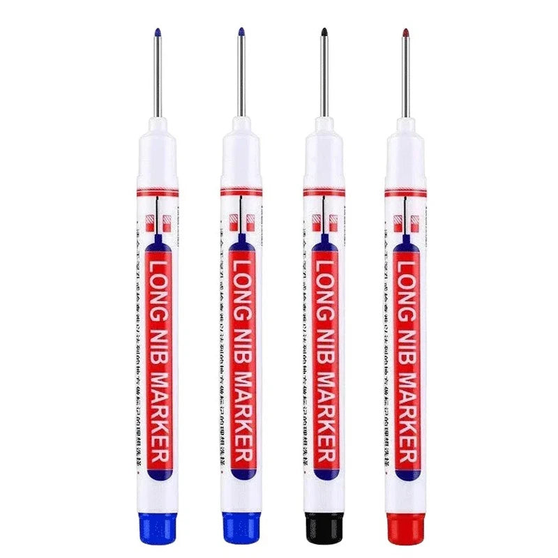 4Pcs/Set 20mm Deep Hole Long Nib Head Markers For Metal Perforating Pen Waterproof Bathroom Woodworking Decoration Multi-Purp