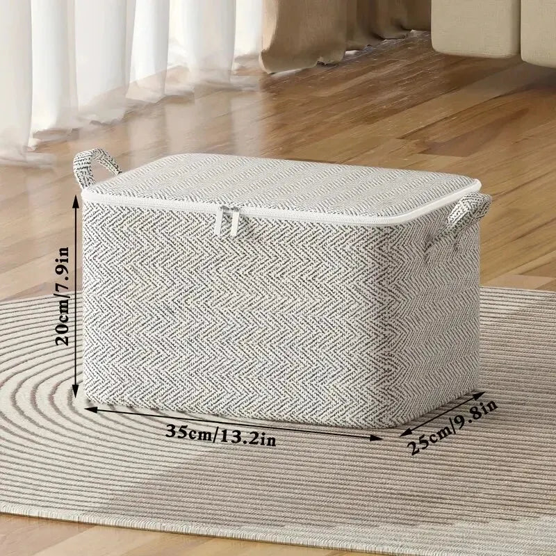 1pc Household Large Capacity Storage Bag Non-woven Material, Closet Wardrobe Organizer Can Be Used For Quilt Clothing, Toys -