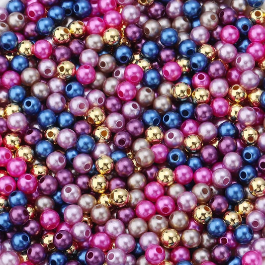 50-1000pcs/Lot Round ABS Imitation Pearl Beads Loose Beads Plastic Acrylic Spacer Bead For Jewelry Making Diy Bracelet Neckla