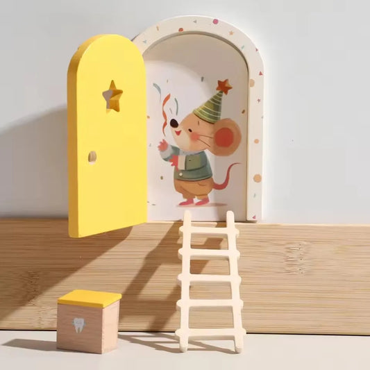 Baby Wooden Room Miniature Dollhouse Mini Home Fairy Elf Door Wall Decoration Craft Ornaments Commemorative Tooth Box Gift