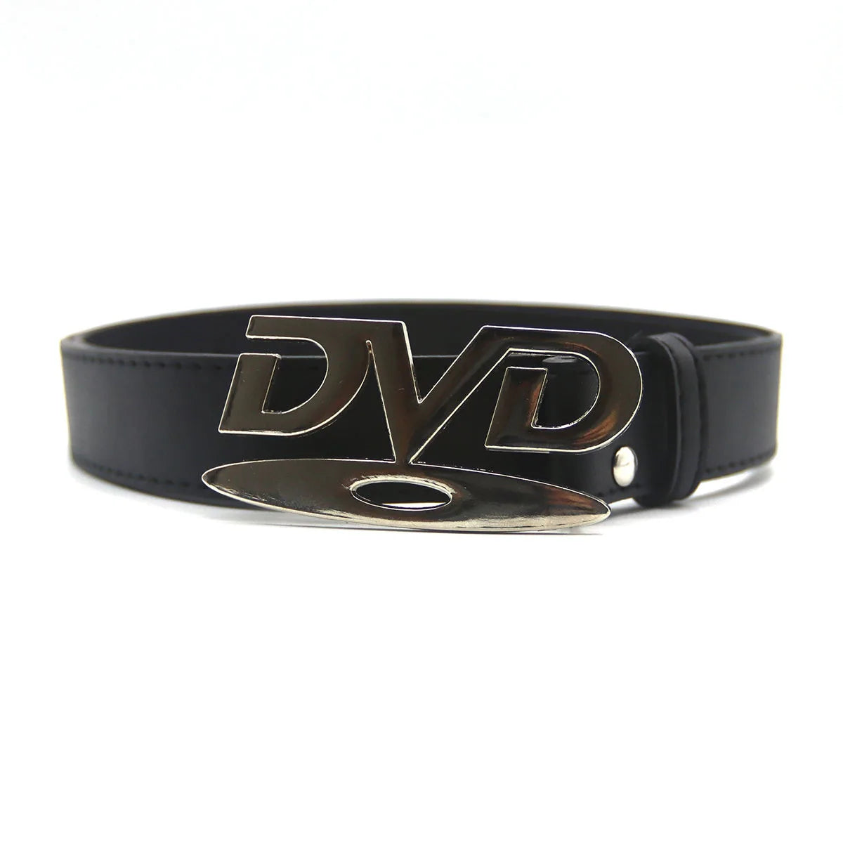 Unisex Nostalgic Design DVD Buckle Belt Men Women Decoration Paired with Jeans Belt Versatile White Black Design Sense Belt -