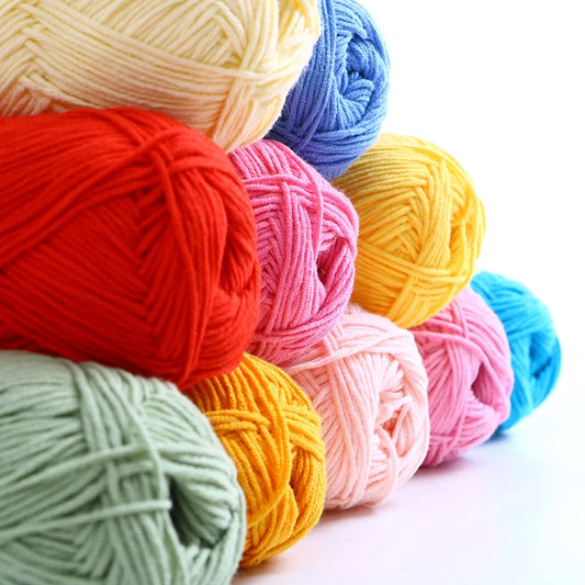 Crochet Yarn Set, 4-Ply Milk Cotton Yarn, Soft Knitting Yarn for Sweaters, Hats, Dolls, Versatile Yarn for Crochet Projects