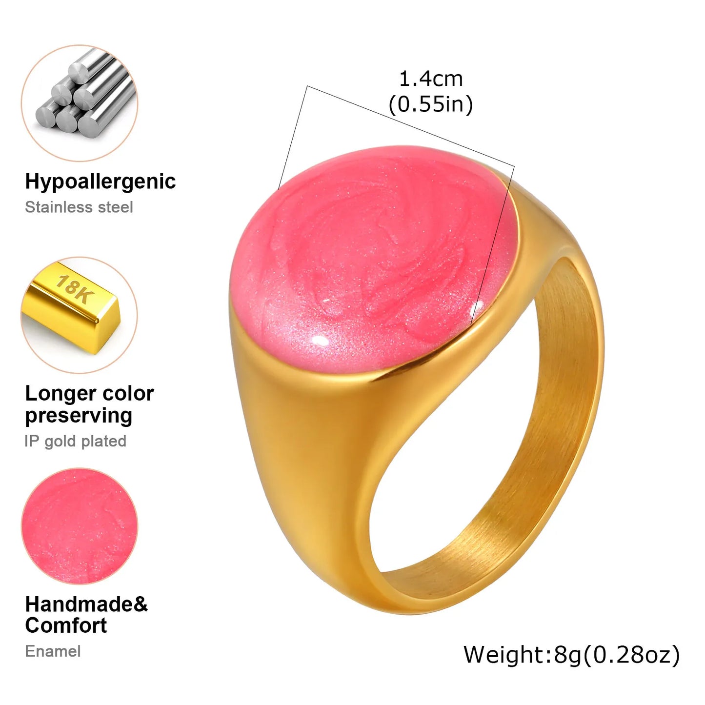 Chunky Open Twist Stackable Rings for Women, Blue Geometric Bold Enamel Crossover Statement Ring Band Waterproof - RC-947G07-