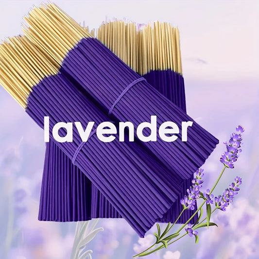 Available in 57/129/299 Pieces, Lavender Premium Incense Sticks, 8.66 Inches - 30~40 Minutes Burning Time, Light Fragrance, S