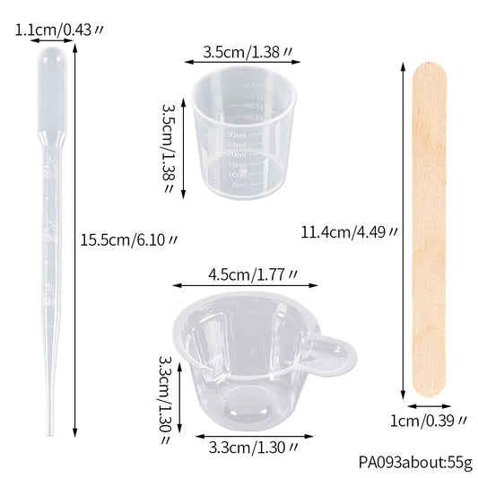Resin Mixing Casting Tools Kit 10 Mixing Cups 10 Measuring Cups 10 Wooden Sticks 10 Droppers DIY Craft Jewelry Making