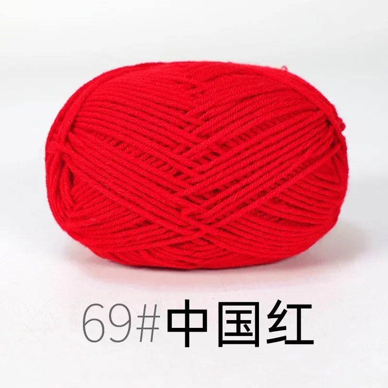 50g 4ply Milk Cotton Knitting Wool Yarn Needlework Dyed Lanas For Crochet Craft Sweater Hat Dolls Sewing Knitting Tools - 69