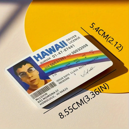 1PCS Novel PVC driver's license cards for Hawaii, prank party supplies, holiday gifts, durable party props