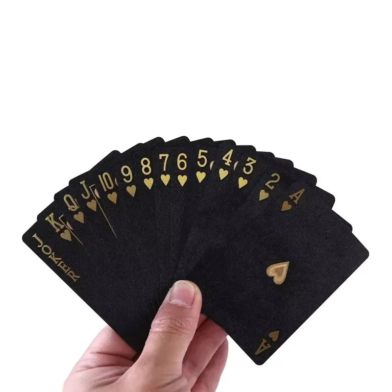 Black Rose Deck Poker Frosted Waterproof Plastic Playing Cards Texas Poker Collection Commemorative Chess Practical Party Gif