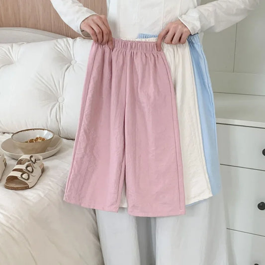 Casual Teen Girl Clothes 2 To 8 9 12 Years Kids Girls Pants Solid Color Trousers Children's Pants For Cute Elegant Girl Wear