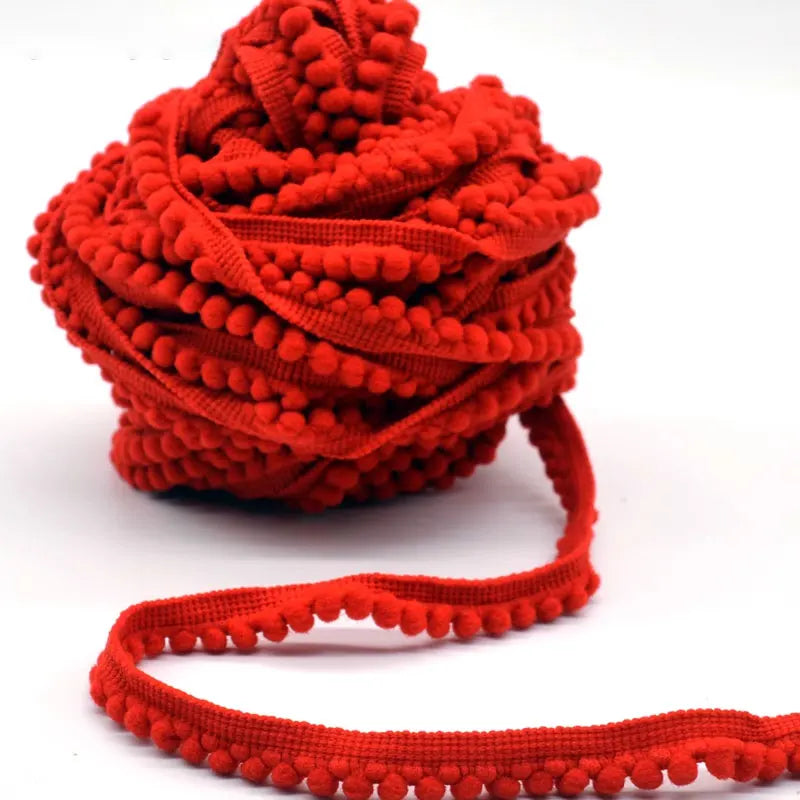 5/10Meters Mini Pom Pom Trim Ball Fringe Ribbon Lace Trim DIY Sewing Fringe Pompoms Lace for Pillow Curtains Home Decor 35Col