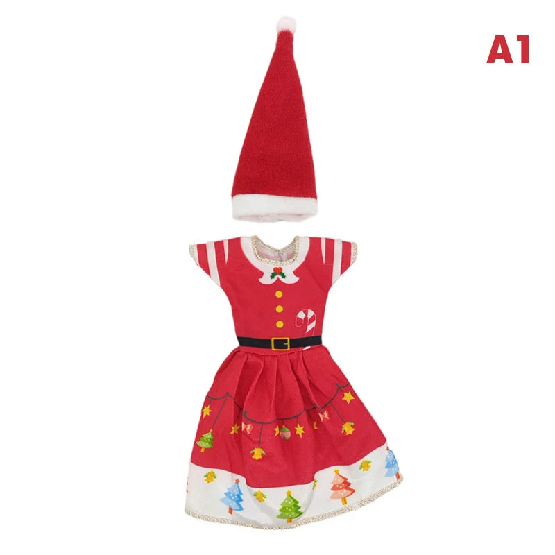 1Set Christmas Elf Doll Snowman Gingerbread Man Clothes Cook Hat Apron Baby Doll Clothes Toy Doll Accessories Kids Doll Toys