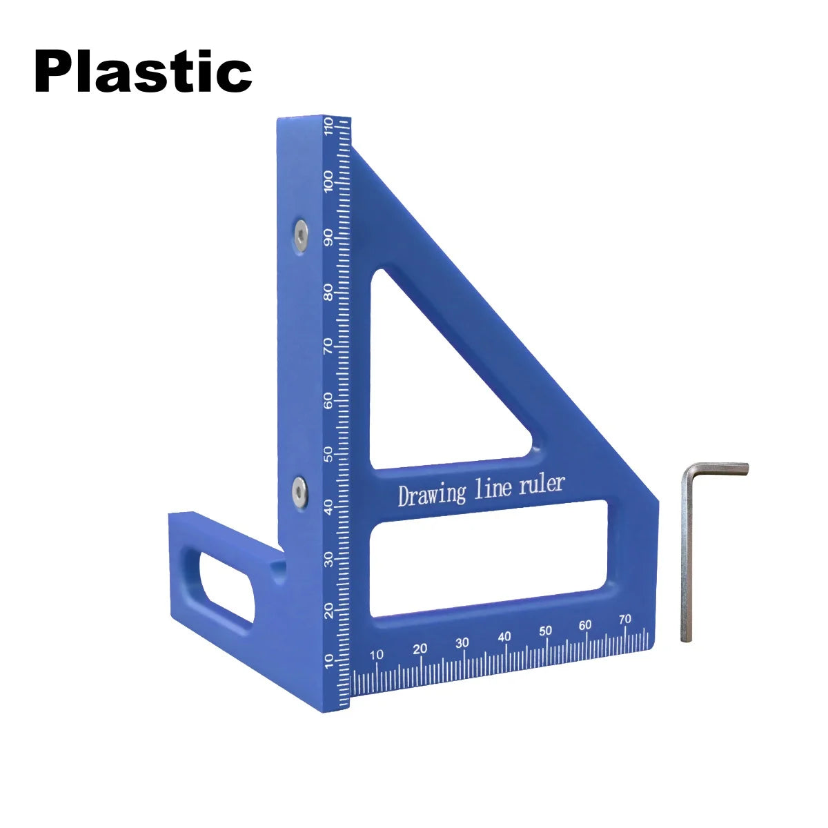 Carpenter Square -Woodworking Square Protractor Aluminum/Plastic Ruler 3D Multi Angle 45/90 Degree Layout Measuring Ruler - P
