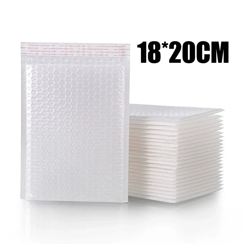 Bubble Mailers White Padded Envelope for Packaging Mailing Gift Self Seal Shipping Bags Bubble Envelope - White (Style C)