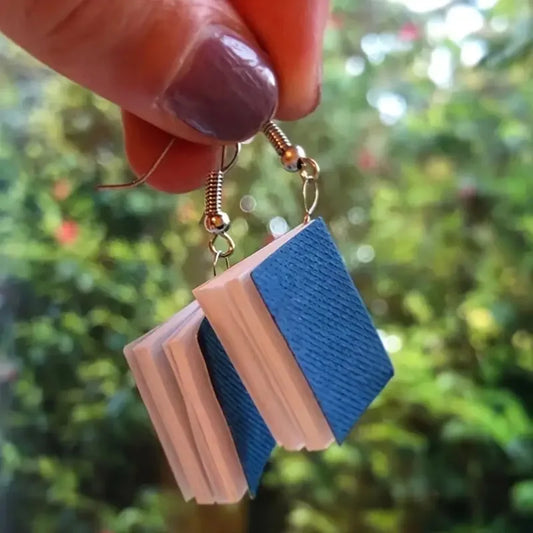 Back To School Season Back To School Season Three-dimensional Book Pendant Earrings Artistic Fashionable Novel Creative Earri