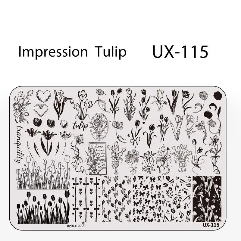 UX Serial 2 Stainless Steel Stamping Plate Template Abstract Vintage Fabric Texture Pattern Xmas Halloween Floral LaceUX52 -