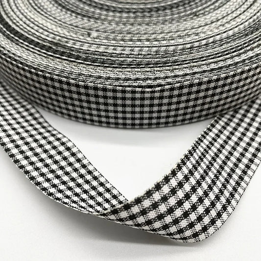 5Yards New 25mm Plaid Cotton Ribbon Wedding Christmas Decoration DIY Sewing Fabric Handmade Bow Ribbon Flower Gift Packaging