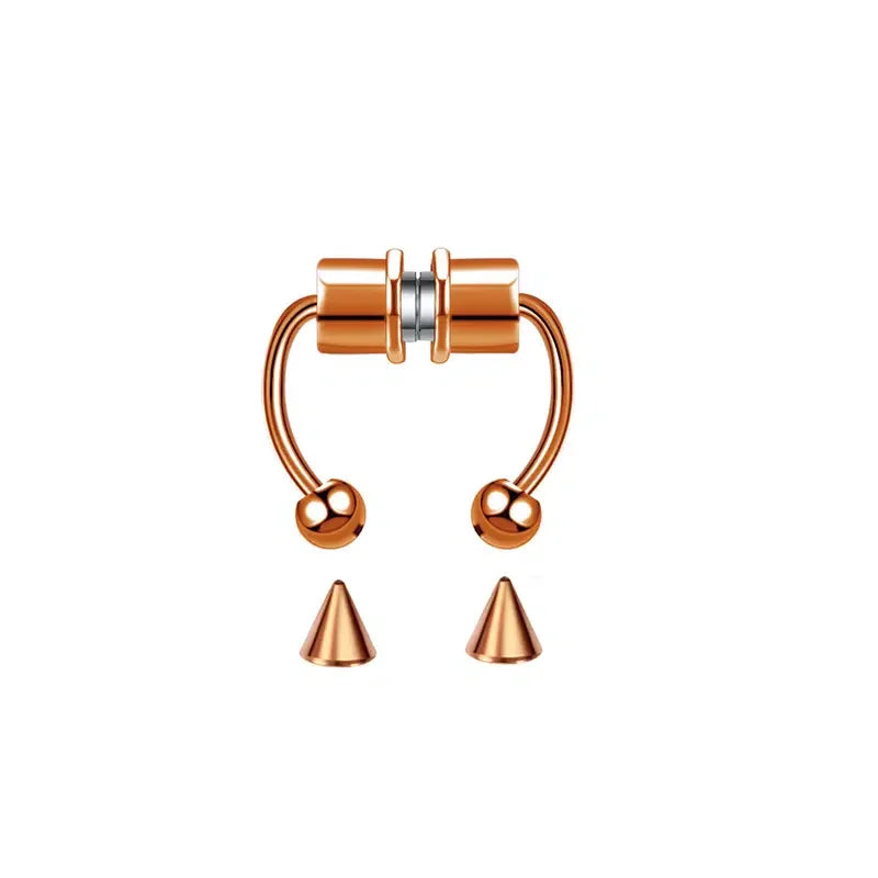 Women Fake Piercing Nose Ring Hoop Septum Non Piercing Nose Clip Rock HipHoop Stainless Steel Magnet Fashion Punk Body Jewelr