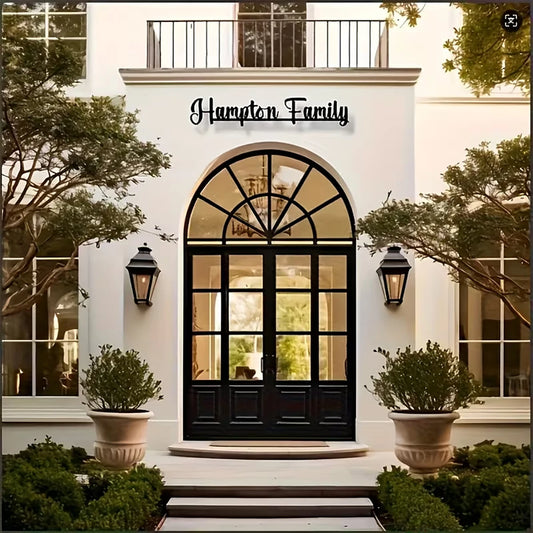 Custom Metal Letter House Sign - Personalized Villa & Farm Name Plaque with Elegant Script Design,Durable Outdoor Metal Sign
