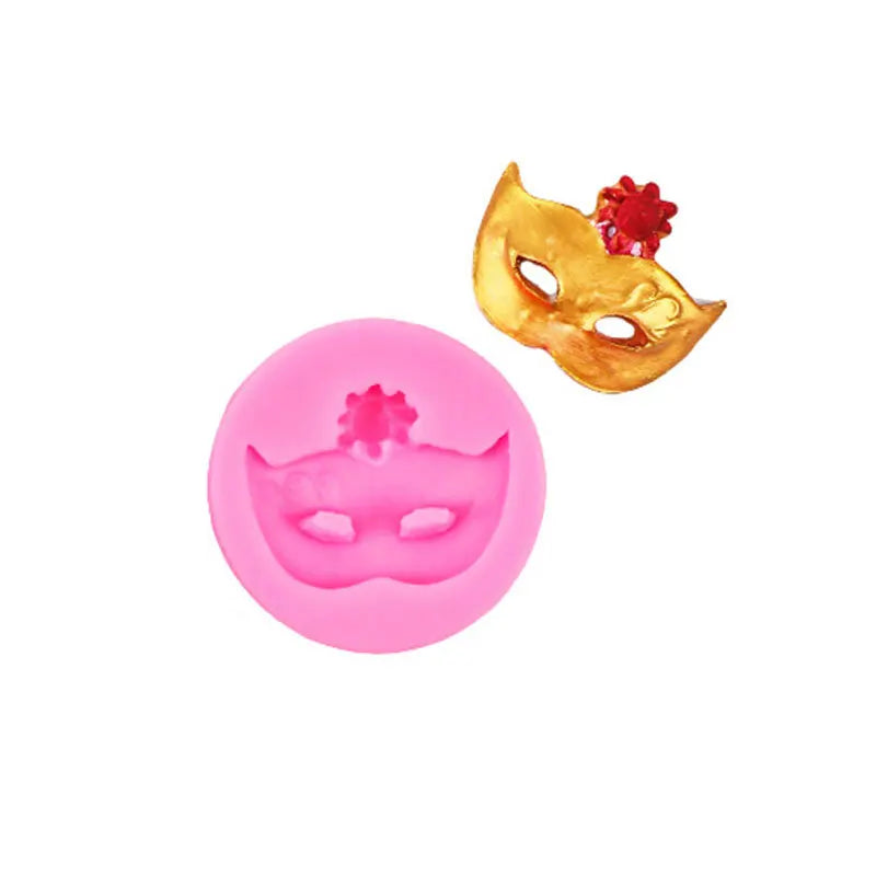 DIY Sugarcraft Mask Silicone Mold Fondant Mould Cake Decorating Tools Chocolate Gumpaste Molds Cupcake Baking Tools - A