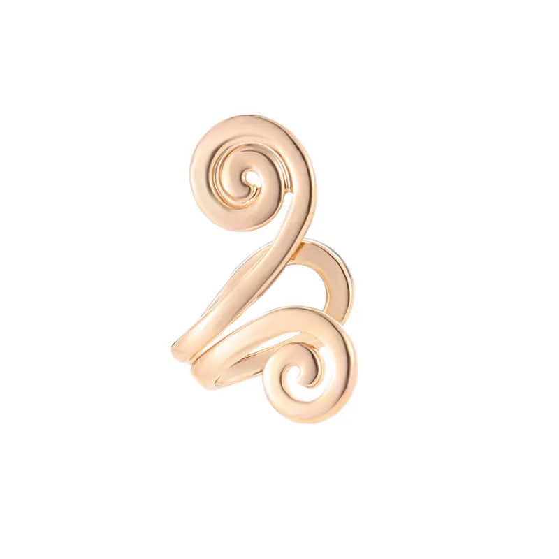 Fashion Totem Clip Earring for Women Without Piercing Cartilage Vintage Ear Cuff Girls Jewerly Gifts - Gold