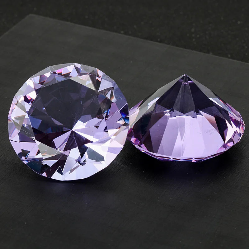 10 Colors Crystal Diamond Shaped Paperweight Decorative Cut Glass Giant Gemstone Wedding Office Desktop Ornament Birthday Gif