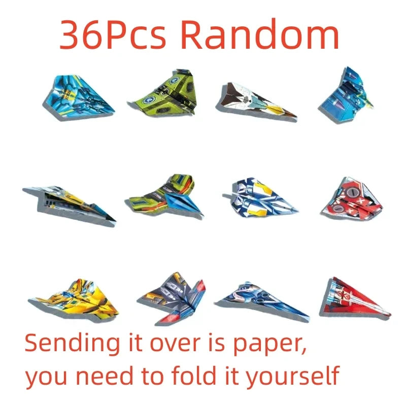 36Pcs DIY Children's Origami Airplane Parent-Child Full-Color Handmade Toy Airplane Educational Toy Hands-On Ability Puzzle T