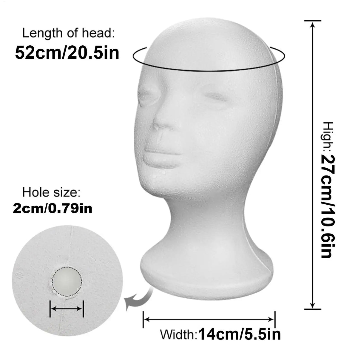 Mannequin Manikin Head Model Foam Wig Hair Lightweight Manikin Head Wig Display Stand For Scarves Jewelry Hats Placement Disp
