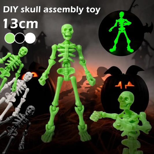 DIY Skeleton Figurines Plastic Posable Mini Skeletons with Movable Joints DIY Craft Halloween Party Haunted House Decor
