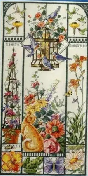 Gold Collection Lovely Counted Cross Stitch Kit Spring Summer Autumn Winter Cat Sampler Janlynn 023-0585 0580 0579, Season Ca